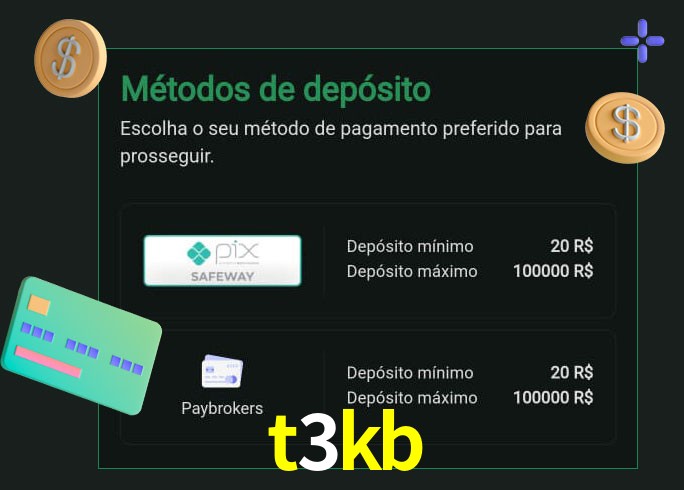 O cassino t3kb oferece uma grande variedade de métodos de pagamento